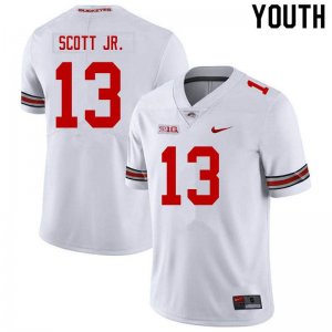 Youth Ohio State Buckeyes #13 Gee Scott Jr. White Nike NCAA College Football Jersey Latest LBH3044IW